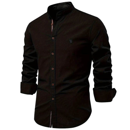 AIOPESON 100% Cotton Long Sleeve Shirt for Men - Casual Elegance - Buy Center UK