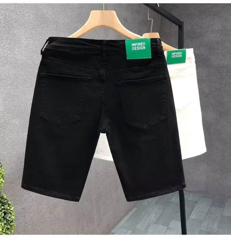 Buy Center 2023 Summer Casual Denim Shorts - Slim Fit White Knee Length - Buy Center UK