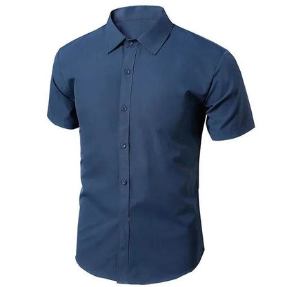 Buy Center Slimming Effect Black Short Sleeve Men's Shirt - Korean Style - Buy Center UK