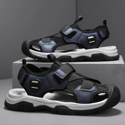 Buy Center Men's Genuine Leather Sandals - Casual Outdoor Beach Shoes - Buy Center UK