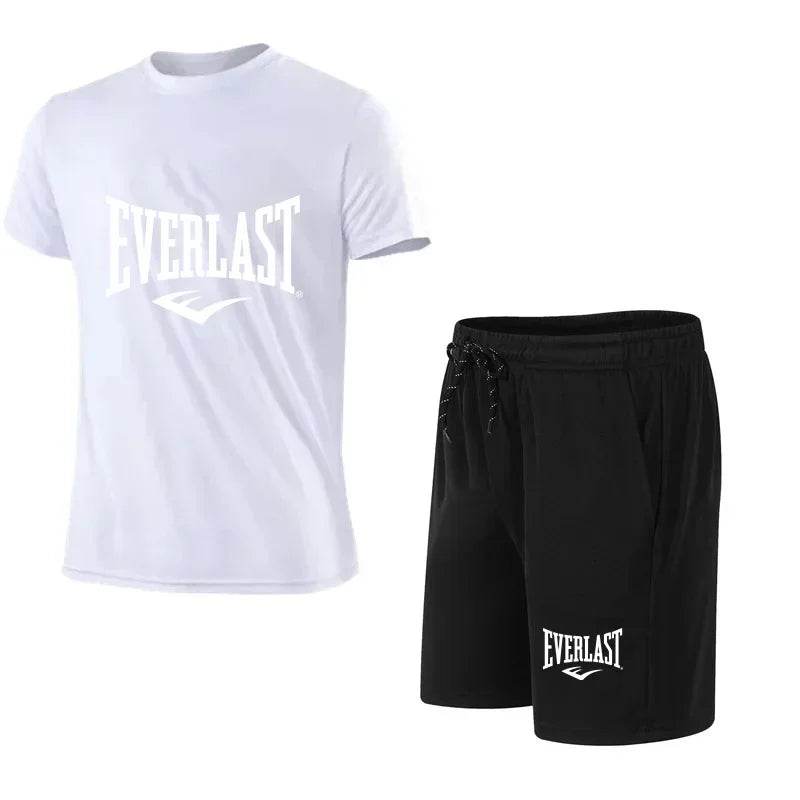 EVERLAST Men's T-shirt and Shorts Set - Trendy Sporty Leisure Wear - Buy Center UK