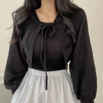 Buy Center Women's Thin White Cardigan - Summer Lace-Up Knitwear Top - Buy Center UK