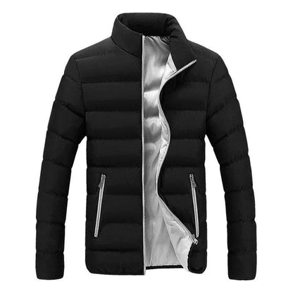 2024 Men's Black Cotton Padded Jacket - Warm & Casual Sportswear - Buy Center UK
