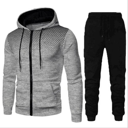 Buy Center Fashion Print Tracksuit for Men - Stylish Zipper Hoodie Set - Buy Center UK