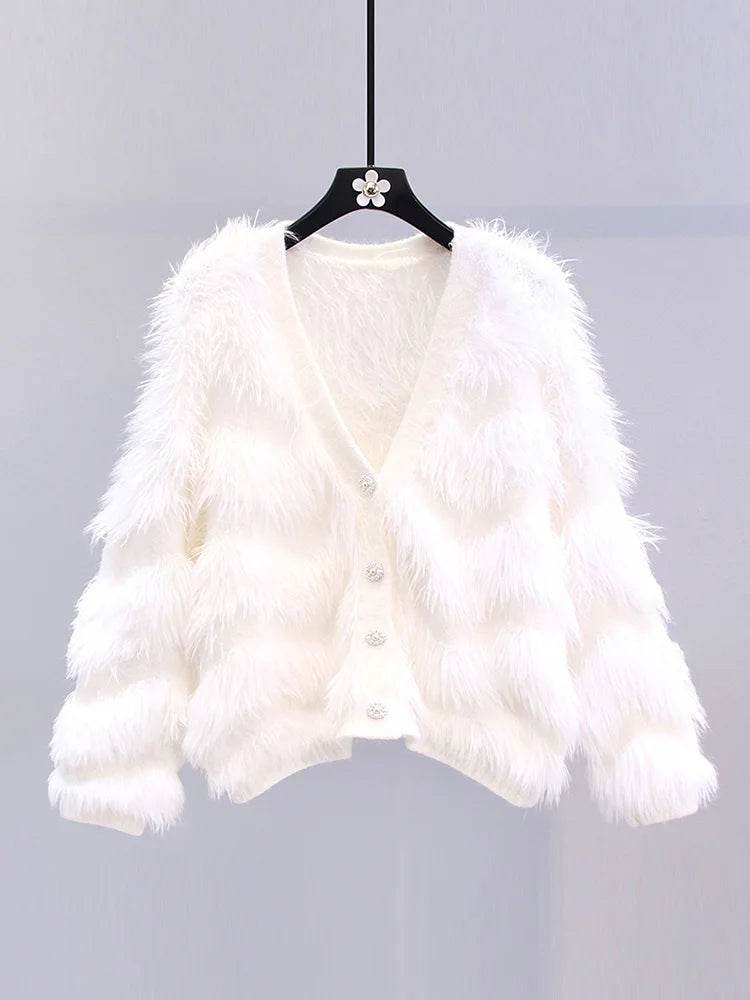 ABRIN Women’s Cashmere Cardigan – Elegant Tassels, Button Up Design - Buy Center UK