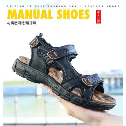 Buy Center Men's Luxury Genuine Leather Sandals - Casual & Soft - Buy Center UK
