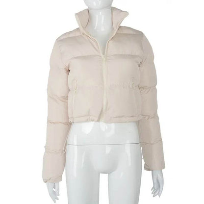 2024 Oversized Down Coat - Women's Cropped Puffer Jacket - Buy Center UK
