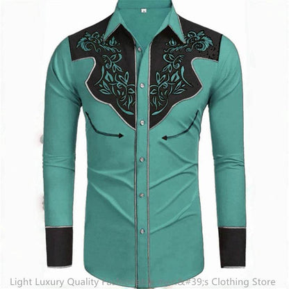 Buy Center Men's Long-Sleeved Denim Shirt - 20 Colors Available - Buy Center UK