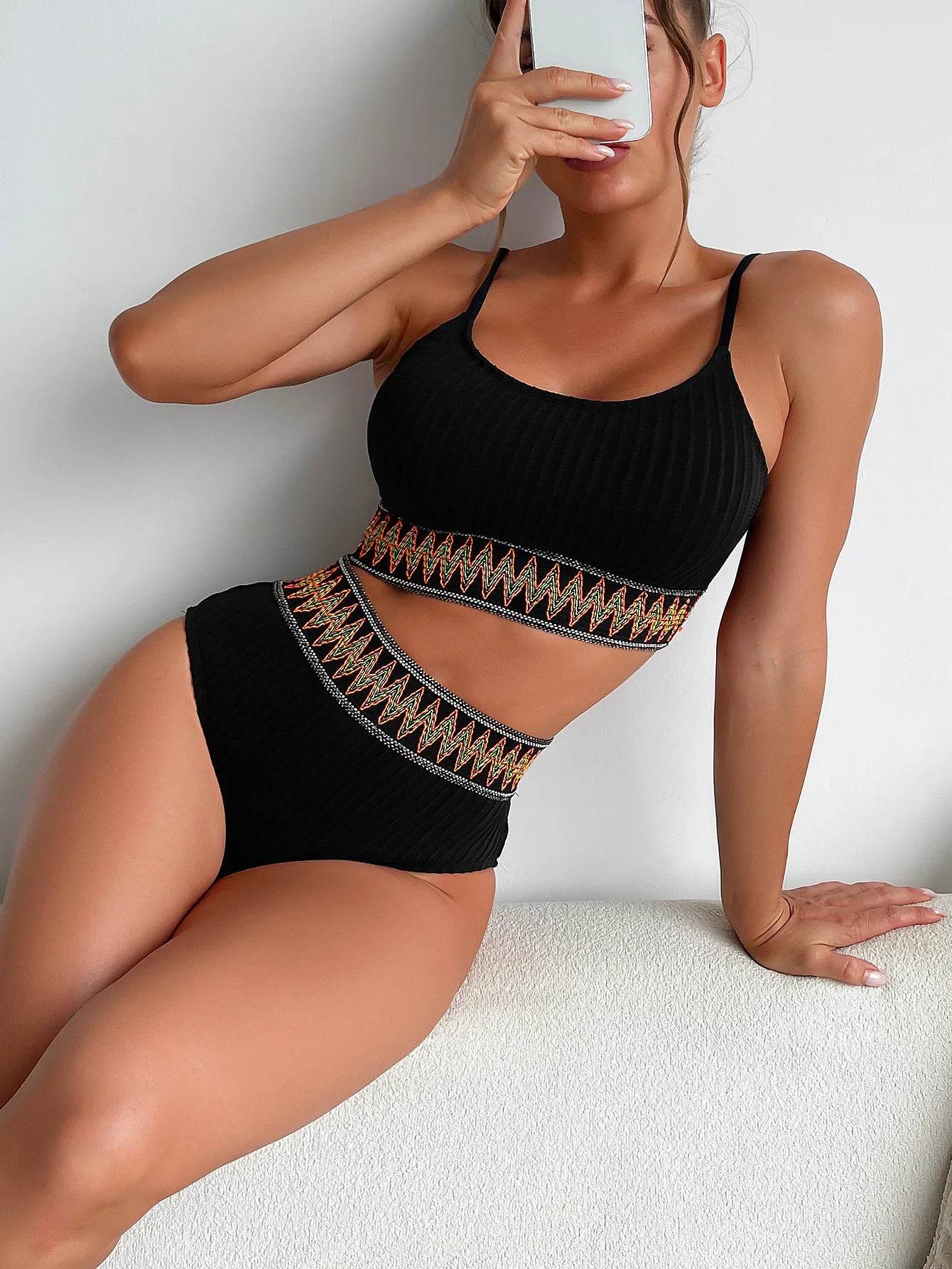 Sexy Solid Yellow Bikini 2024 - High Cut, High Waist Swimwear - Buy Center UK