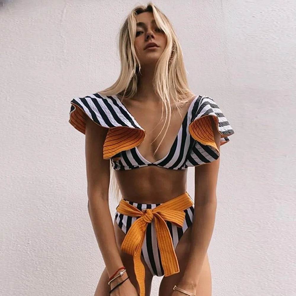 Buy Center 2025 Print High Waist Bikini - Push Up, Backless Design - Buy Center UK