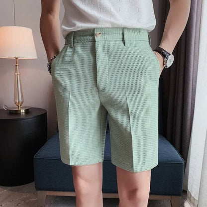 Buy Center Men's Casual Shorts - Solid Color Walf Checks Summer Style - Buy Center UK