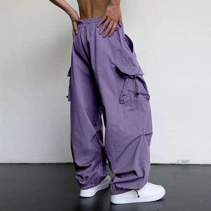 Men's Casual Mid Waist Sports Pants - Multi Pocket & Breathable Fit - Buy Center UK