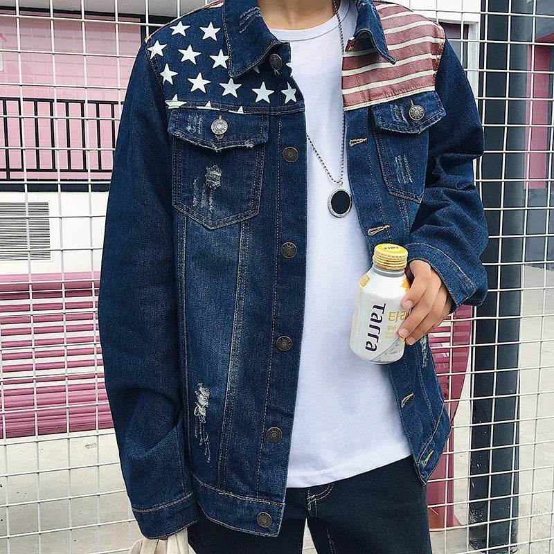 Buy Center Men's Denim Jacket - Korean Slim Fit for Autumn Style - Buy Center UK