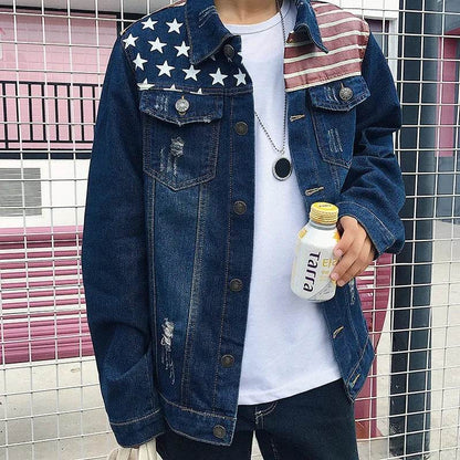 Buy Center Men's Denim Jacket - Korean Slim Fit for Autumn Style - Buy Center UK