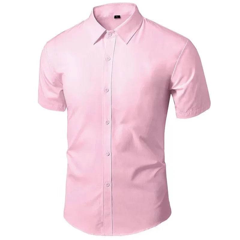 Buy Center Slimming Effect Black Short Sleeve Men's Shirt - Korean Style - Buy Center UK