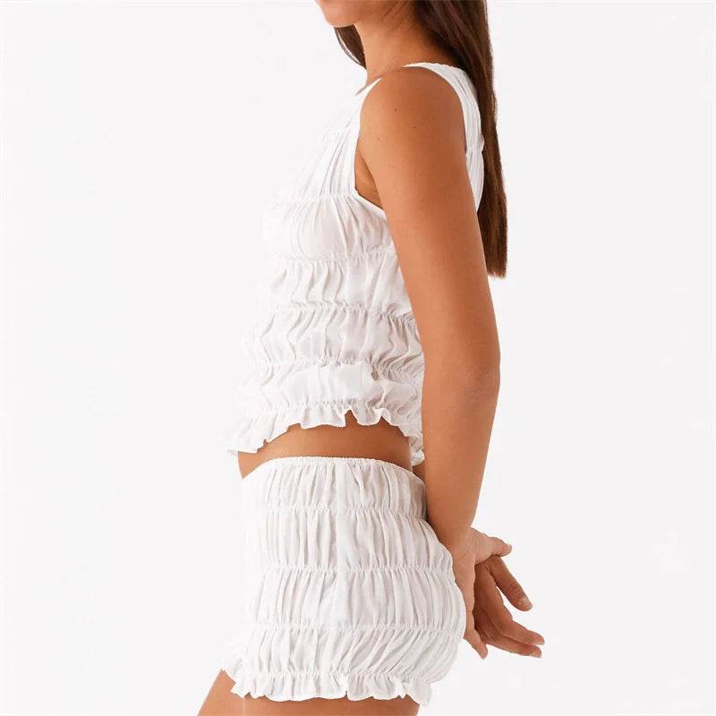 Women’s Summer O-neck Tank Top & Shorts Set - Chic Beach Outfit - Buy Center UK