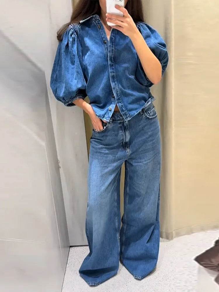 Buy Center Women's Puff Sleeve Shirt - Stylish Spring Streetwear Blouse - Buy Center UK