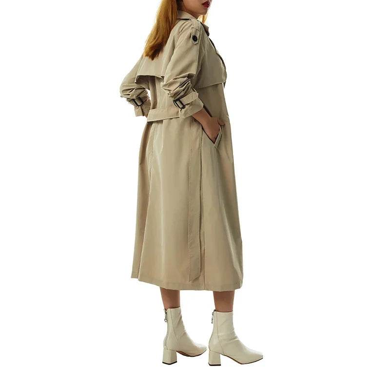 Buy Center Women's Double Breasted Trench Coat - Chic Windbreaker - Buy Center UK