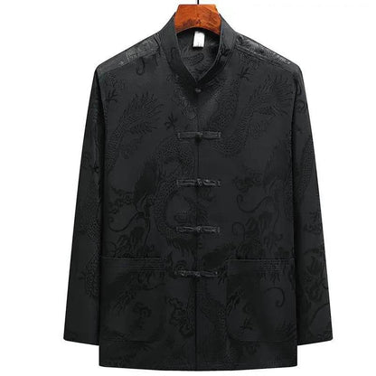 Buy Center Casual Ice Silk Tang Suit - Plus Size, Loose Fit for Men - Buy Center UK