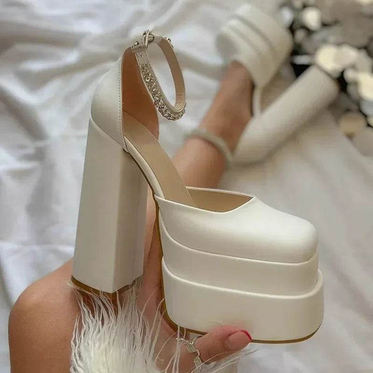 Buy Center Crystal Buckle Mary Jane Shoes - High Heel Party Pumps - Buy Center UK