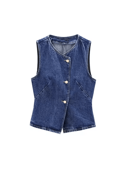 Buy Center Women Jeans 2 Piece Set - Chic Vest & Wide Leg Pants - Buy Center UK