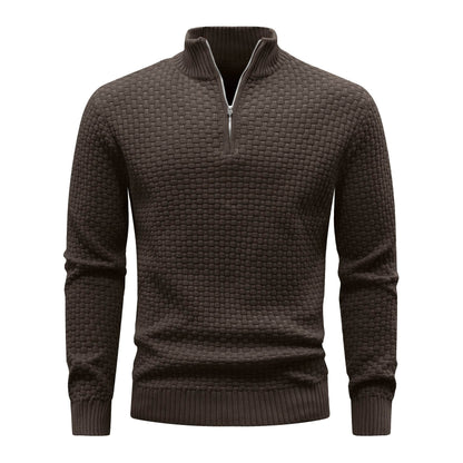 Buy Center Men's Winter Warm Mock Neck Zip Up Sweater - Soft Knit - Buy Center UK