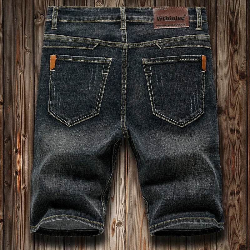 Buy Center Men's Denim Shorts - Classic Black & Blue Slim Fit - Buy Center UK