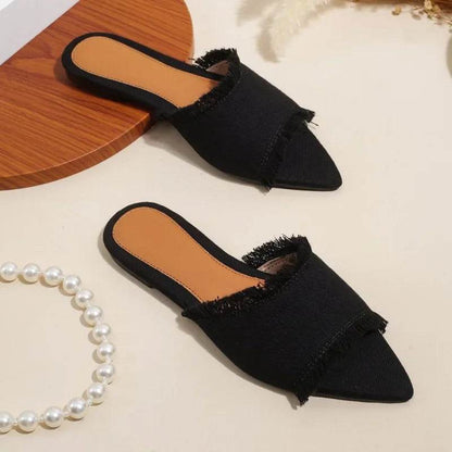 Buy Center Women’s Summer Cowboy Slippers - Casual Pointed Toe Slides - Buy Center UK