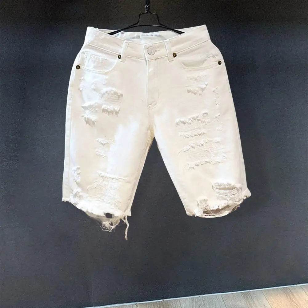 Buy Center Men's Summer Denim Shorts - Multi Pockets, Zipper Closure - Buy Center UK