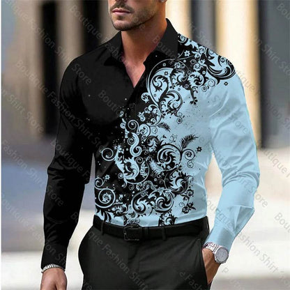 Buy Center Floral Business Casual Shirt - Soft Fabric in 11 Colors - Buy Center UK