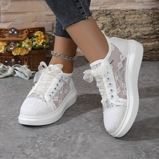 Buy Center Women Sneakers 2024 - Breathable Lace Canvas Shoes - Buy Center UK