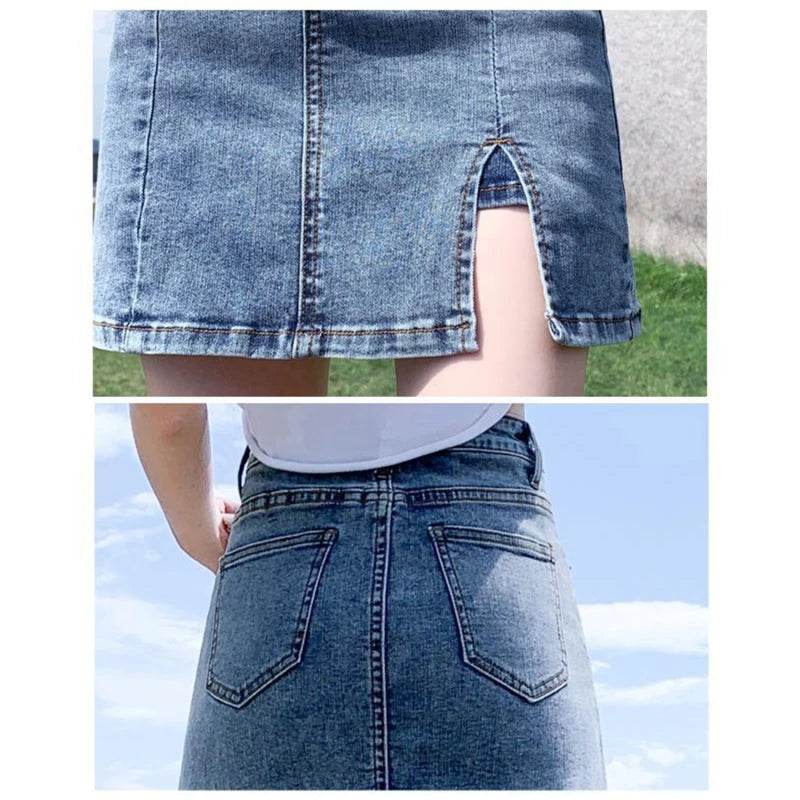 Buy Center Korean High Waist Denim Mini Skirt - Sexy & Chic Design - Buy Center UK