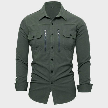 Buy Center Men's Outdoor Cargo Shirts - 100% Cotton, Multi Pocket - Buy Center UK