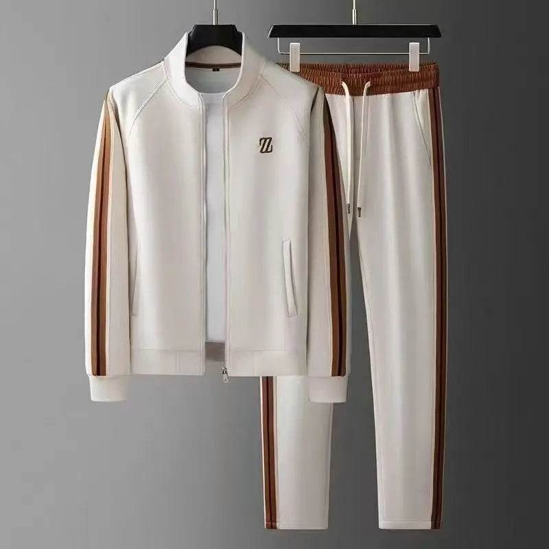 Buy Center Men's Embroidered Sports Jacket & Pants Set - Casual Style - Buy Center UK
