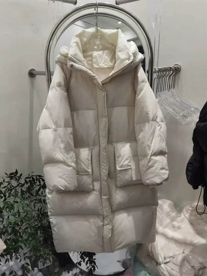 OFTBUY Women's Down Jacket - Waterproof Fluffy Knee-Length Parka - Buy Center UK