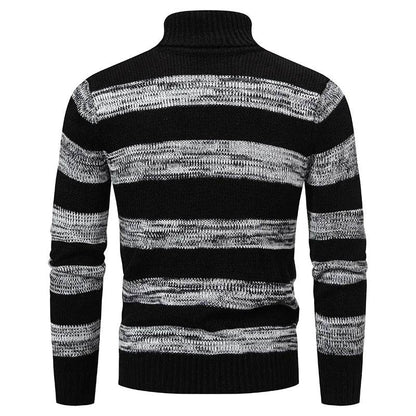 Buy Center High Neck Stripe Sweater - Slim Fit Long Sleeve Pullover - Buy Center UK