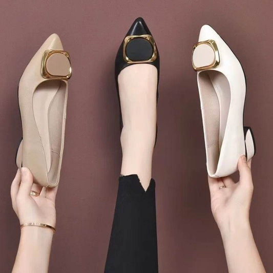 Buy Center Women’s Chunky Heels - Casual Slip-On Summer Pumps - Buy Center UK
