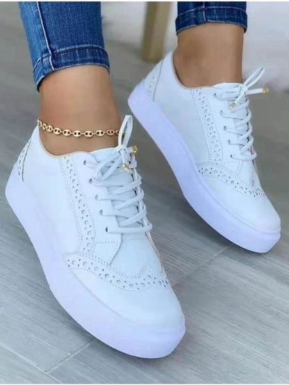 Buy Center Women’s Flat Casual Sneakers - Lace-Up Spring Fashion - Buy Center UK