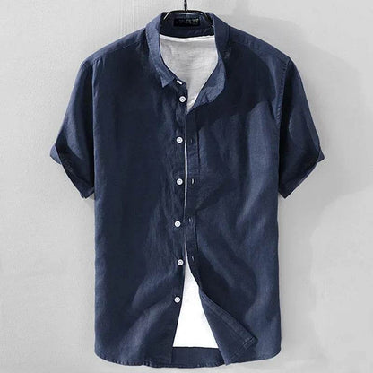 Buy Center Men's Casual Linen Short Sleeve Shirt - Breathable Summer Wear - Buy Center UK