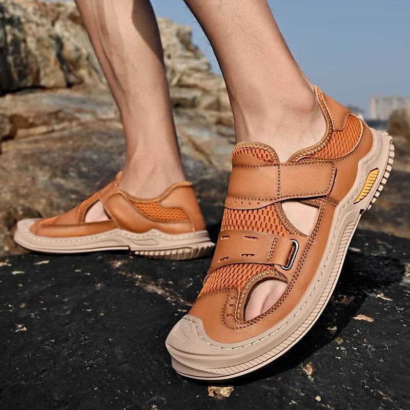 Buy Center Genuine Leather Men's Sandals - Casual Outdoor Footwear - Buy Center UK