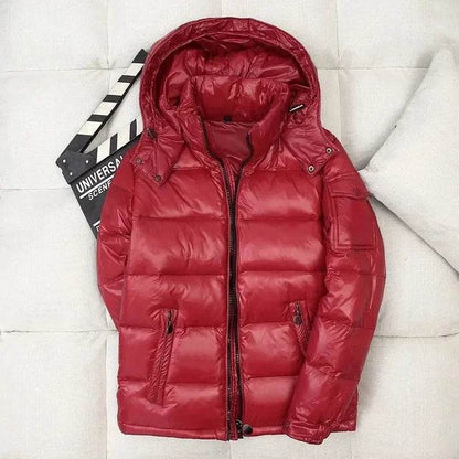 Buy Center Men's White Duck Down Coat - Stylish Hooded Parka - Buy Center UK