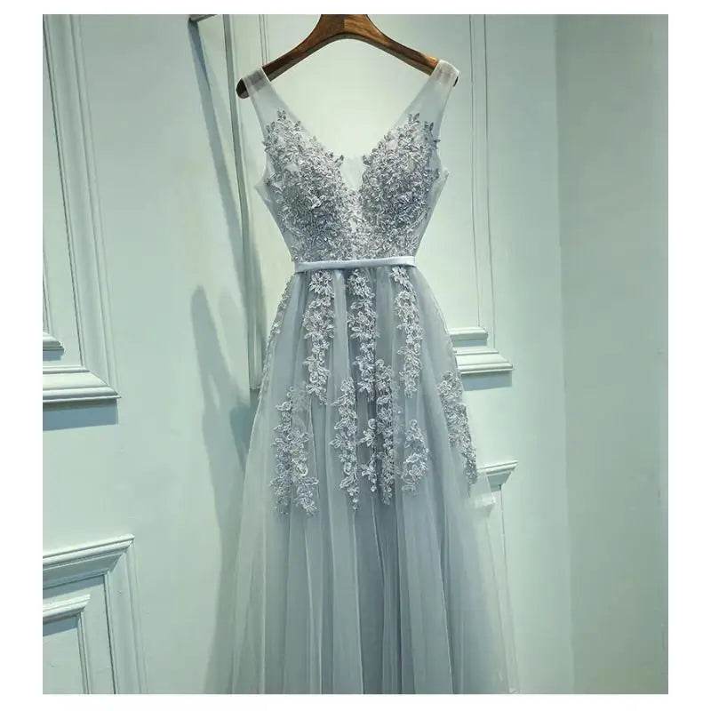 Buy Center Appliques Beading Evening Dress - Elegant Tulle Prom Dress - Buy Center UK