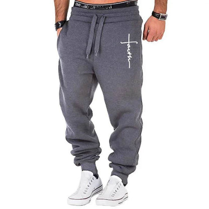 Buy Center Men's Jogger Pants - New Faith Printed Trousers S-3XL - Buy Center UK