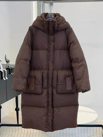 OFTBUY Women's Down Jacket - Waterproof Fluffy Knee-Length Parka - Buy Center UK