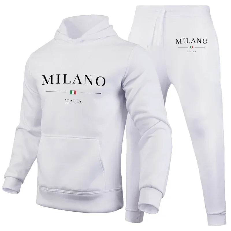 Buy Center Men’s Luxury Milano Print Hoodie Set - Casual Streetwear - Buy Center UK
