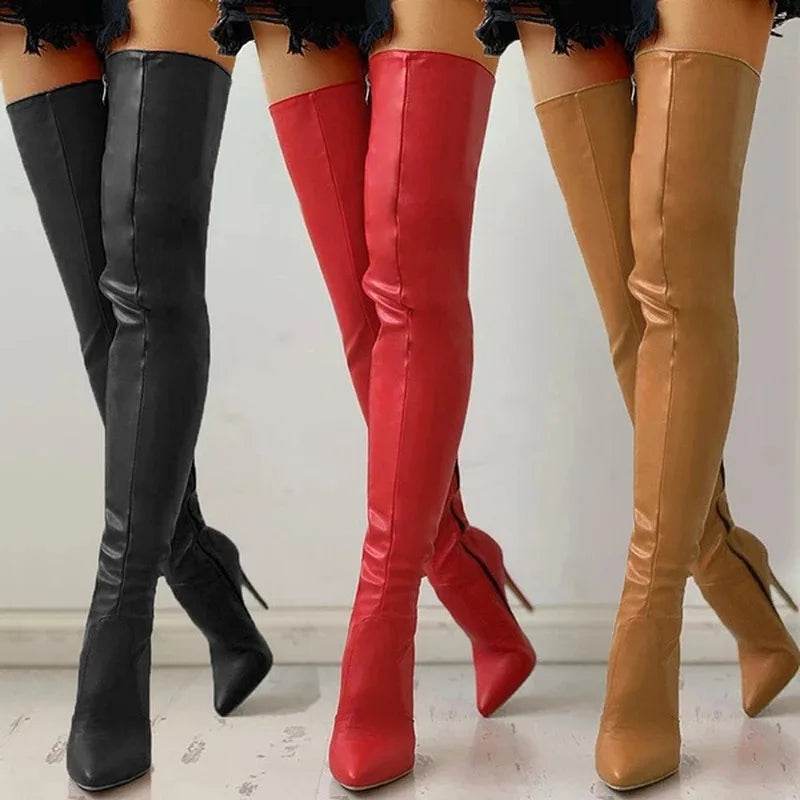 Buy Center Women's Over-The-Knee Boots - Pointed Toe, High Heels - Buy Center UK