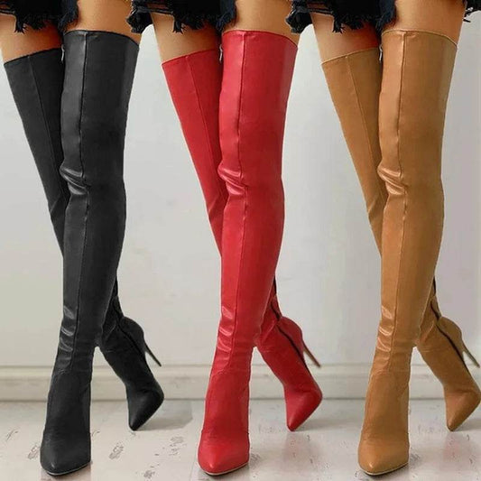 Buy Center Women's Over-The-Knee Boots - Pointed Toe, High Heels - Buy Center UK