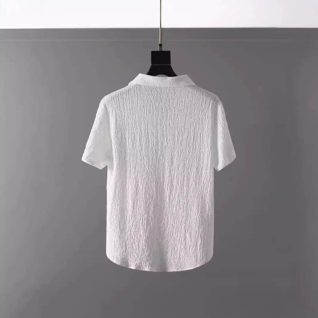 Buy Center Men's Summer Crinkled 2-Piece Set - Lightweight Cotton Linen - Buy Center UK