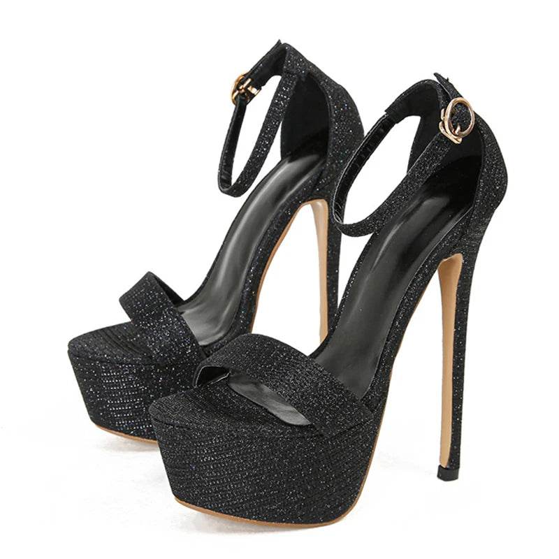 Liyke Sequined Platform Sandals - Sexy Open Toe High Heels Women - Buy Center UK