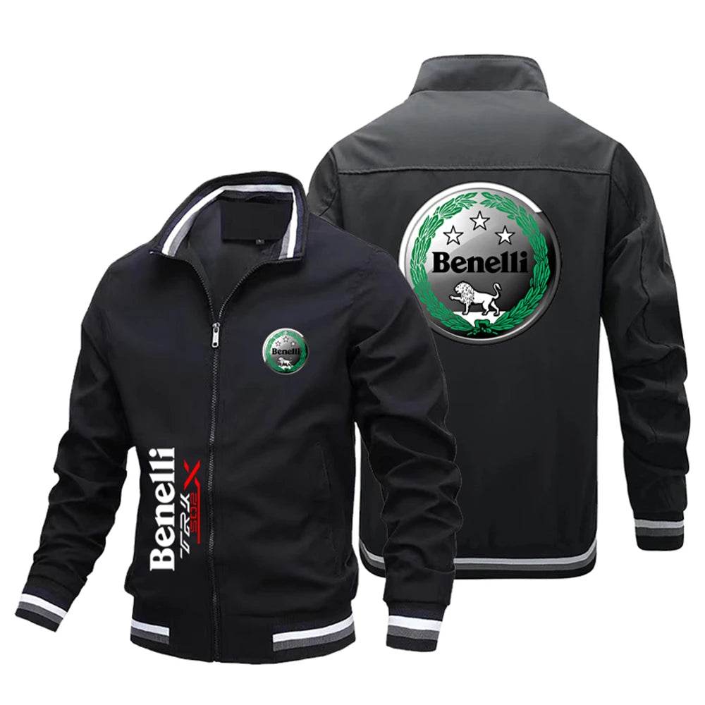 Benelli Windproof Bomber Jacket for Men - Oversized Casual Style - Buy Center UK